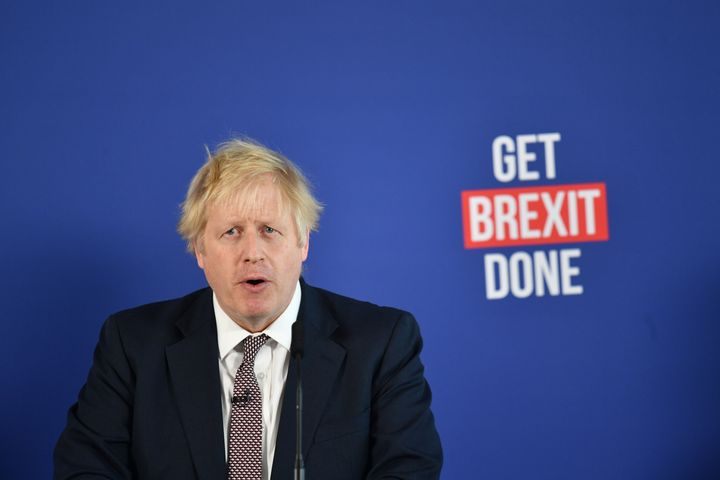 Prime Minister Boris Johnson speaking at a press conference