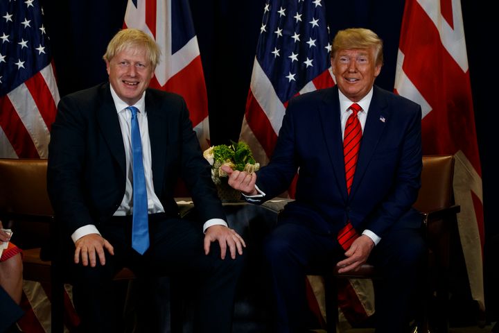 President Donald Trump meets with British Prime Minister Boris Johnson