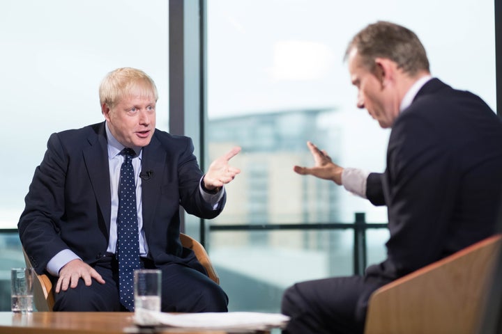 Johnson was interviewed live by the BBC's Andrew Marr on Sunday morning. 