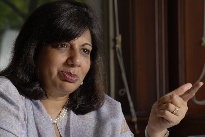 BANGALORE, INDIA SEPTEMBER 21, 2007: Kiran Mazumdar Shaw, Chairman and MD of Biocon Ltd, photographed during an interview with Mint in Bangalore. (Photo by Hemant Mishra/Mint via Getty images)