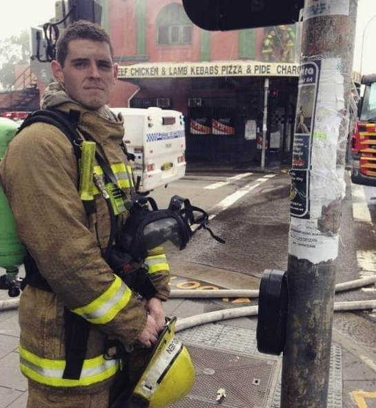 NSW firefighter Sam Rouen.