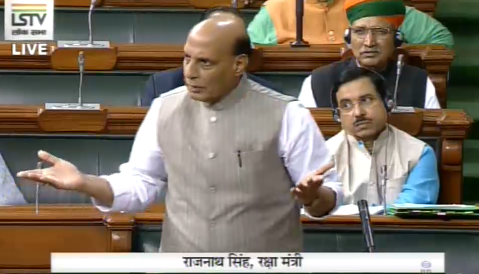 Rajnath Singh in Lok Sabha