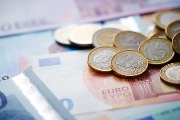 Euro coins and banknotes