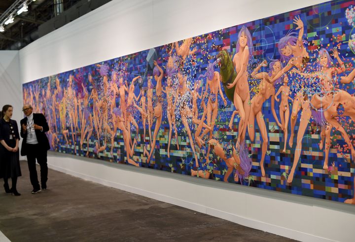 ニューヨークで2017年3月に開催された芸術祭「the Armory Show」に展示された「ジャンブル・オブ・100フラワーズ」。「百花繚乱」を直訳したもので、百輪の花（美少女）が乱れている情景が描写されている。