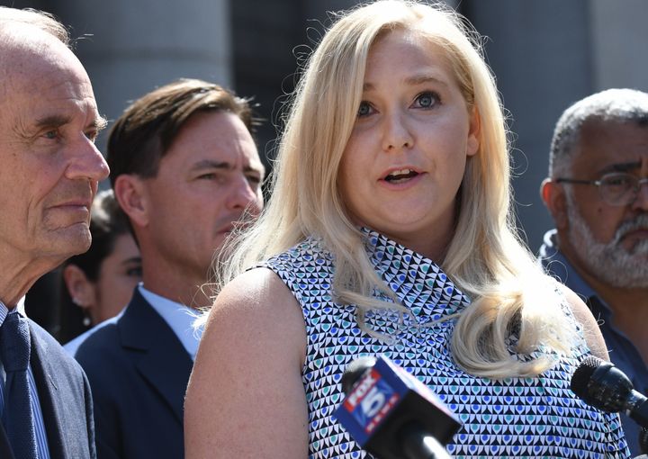 Virginia Guiffre - pictured here outside federal court in Manhattan in August, has given an interview to BBC Panorama 