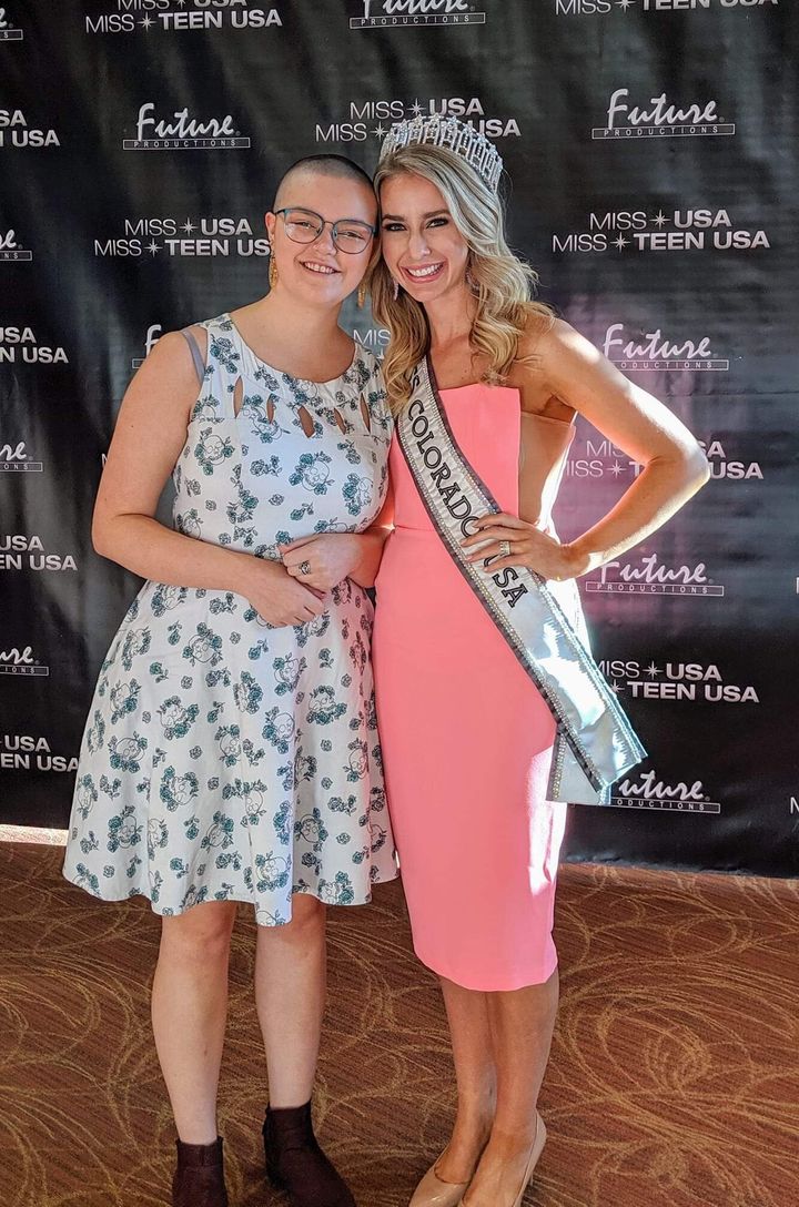 Stecina poses with Madison Dorenkamp, Miss Colorado USA 2019 titleholder.