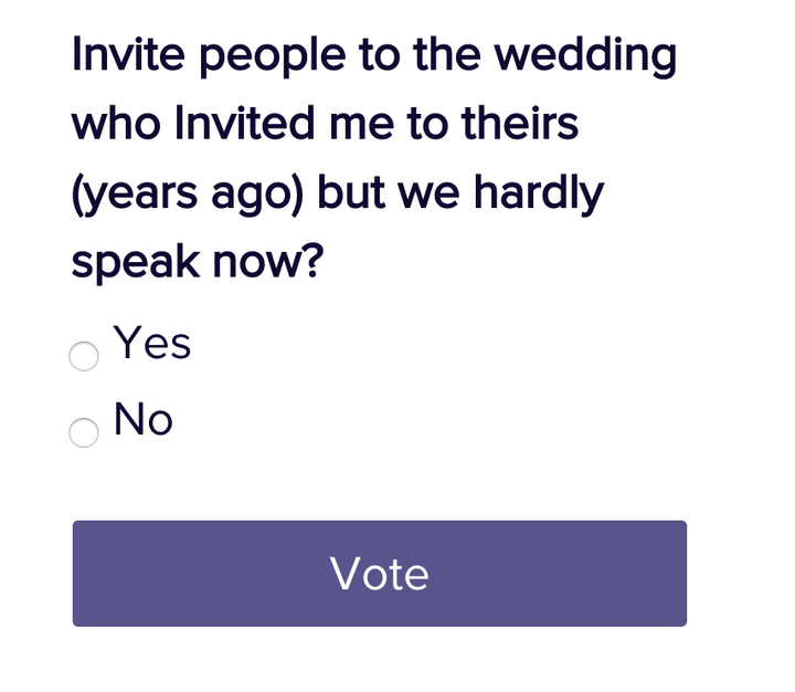 A question strangers are currently voting on on the website.