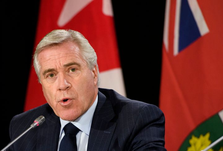 Premier of Newfoundland and Labrador Dwight Ball speaks to reporters in Mississauga, Ont. on Dec. 2, 2019.