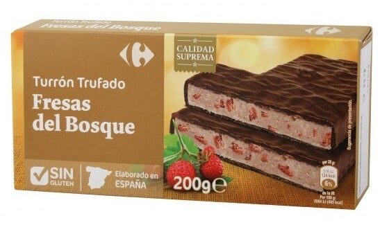 Turrón trufado fresas del bosque de Carrefour.