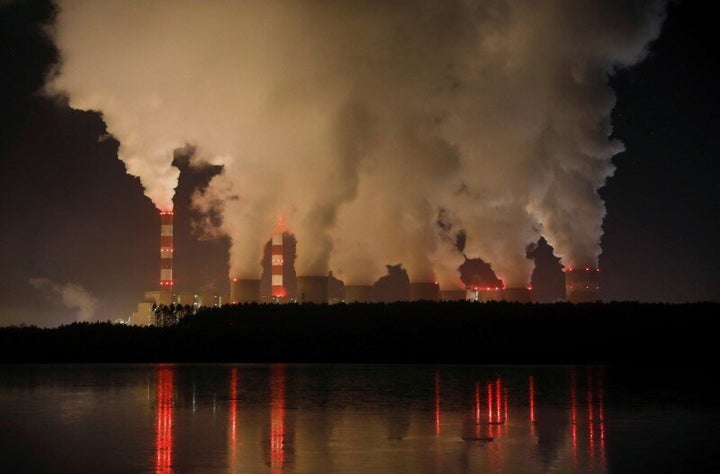 Smoke and steam billows from Belchatow Power Station