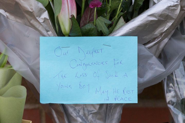 Flowers and tributes have been left at the scene 