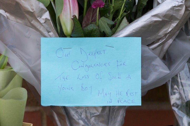 Flowers and tributes have been left at the scene