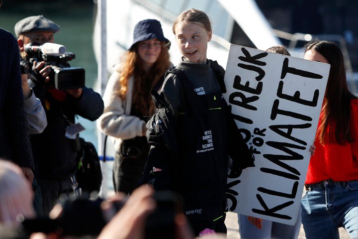 Climate activist Greta Thunberg arriving in Lisbon on Tuesday. Her activism has spurred a lot of people to see climate change as an existential threat.