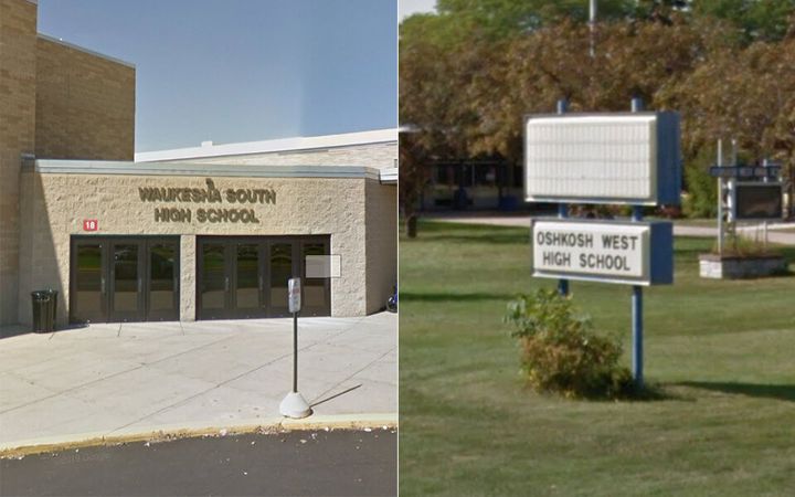 Waukesha South High School, left, and Oshkosh West High School.