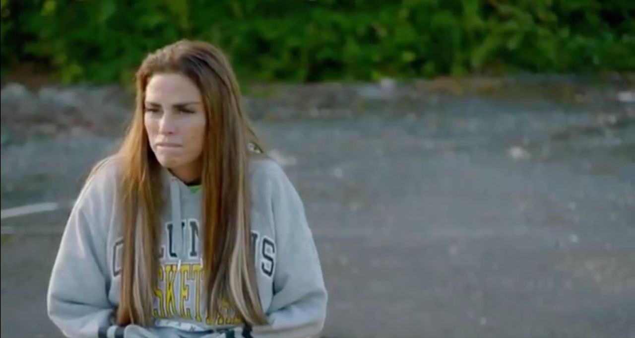 A downcast Katie in the trailer for her latest reality show