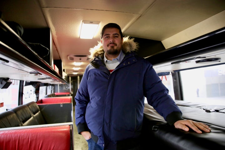 Naeem Farooqui, who works in the transit industry, converted an outdated coach bus into a comfortable place to sleep and relax. 