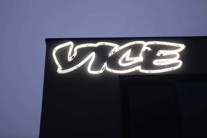 Vice Media offices display the Vice logo at dusk on Feb. 1, 2019 in Venice, California.