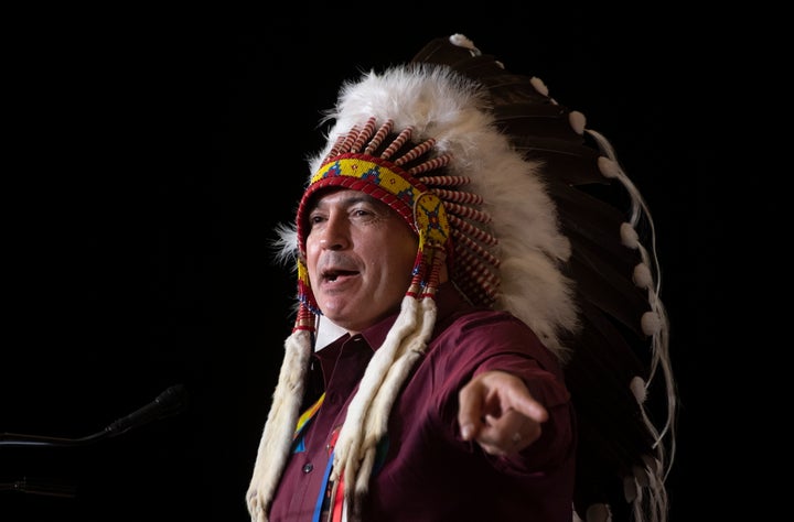Perry Bellegarde addresses the Special Chiefs Assembly in Ottawa, on Dec. 3, 2019. 