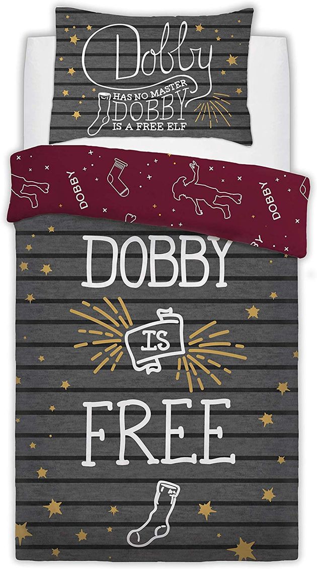 Warner Brothers Reversible Printed Harry Potter Dobby The Elf Poly Cotton Duvet Quilt Cover Set, Amazon,﻿ £22.55