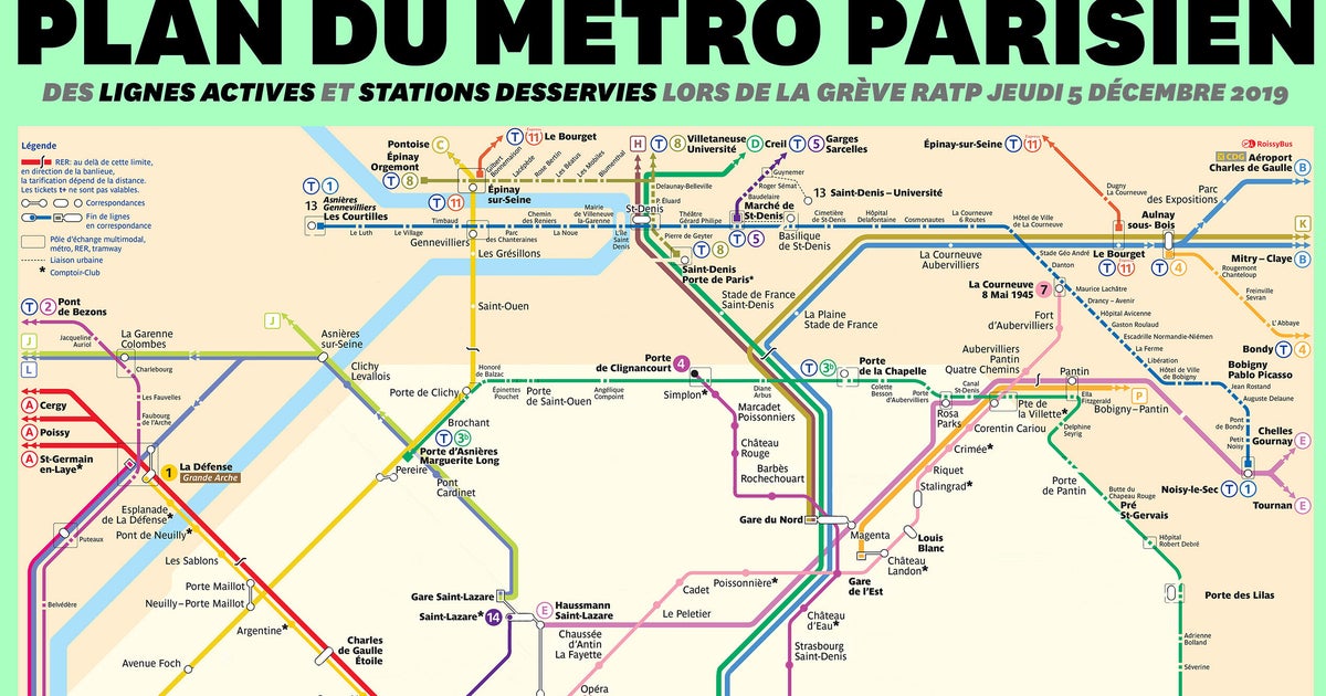 Greve Ratp Du 5 Decembre Voici A Quoi Ressemble Le Plan Du Metro De Paris Le Huffpost