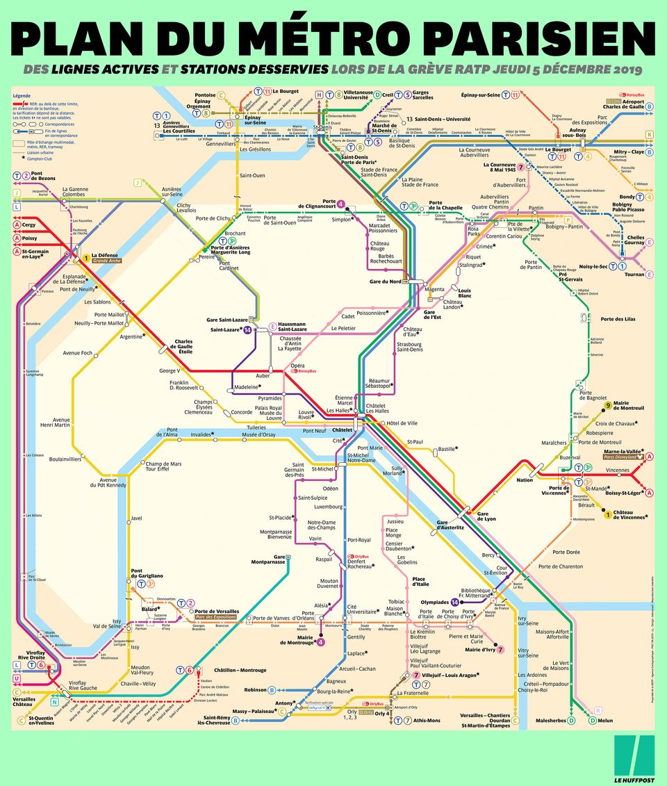 lignes de métro paris