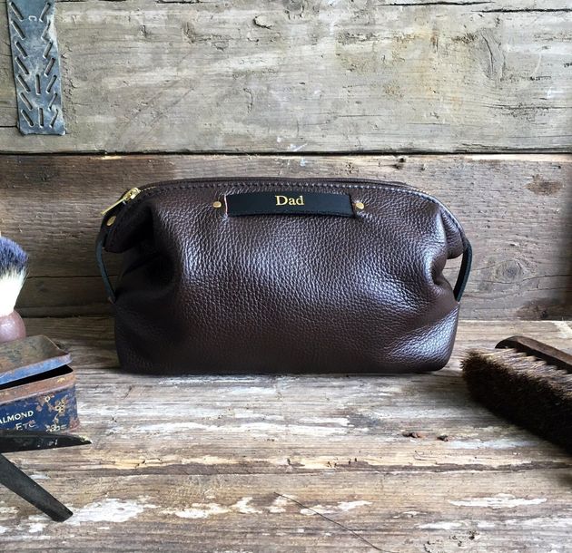 Personalised Leather Toiletry Bag, Studio Tew, Etsy, £33.40