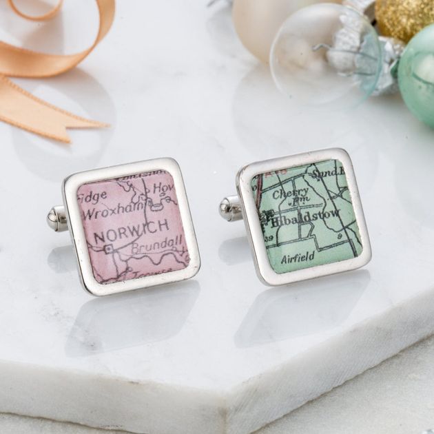 Personalised Map Cufflinks, Posh Totty Designs, Etsy, £20