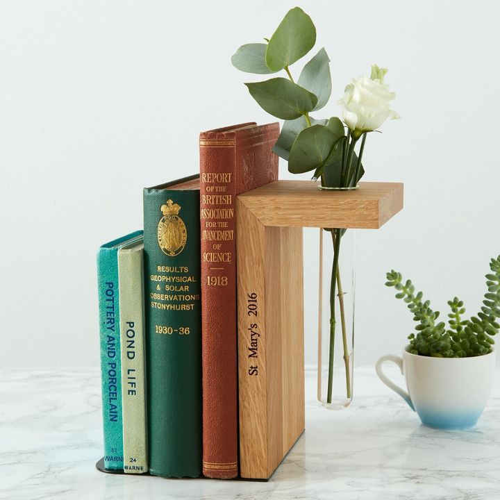 Solid Oak Personalised Bookend, MijMoj Design, Etsy,  £34.95