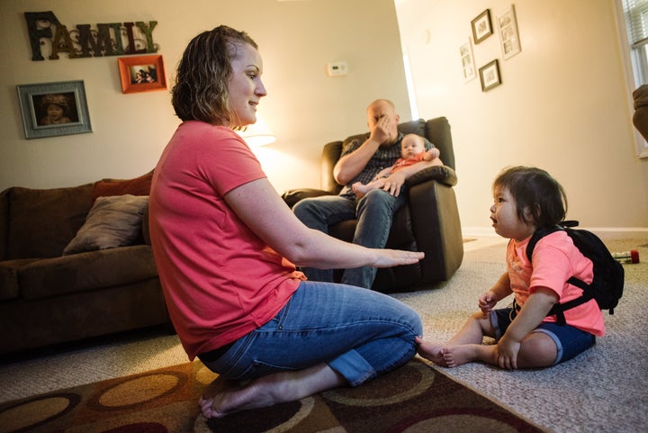 Catherine and Dave with their children months before Abby's transplant.