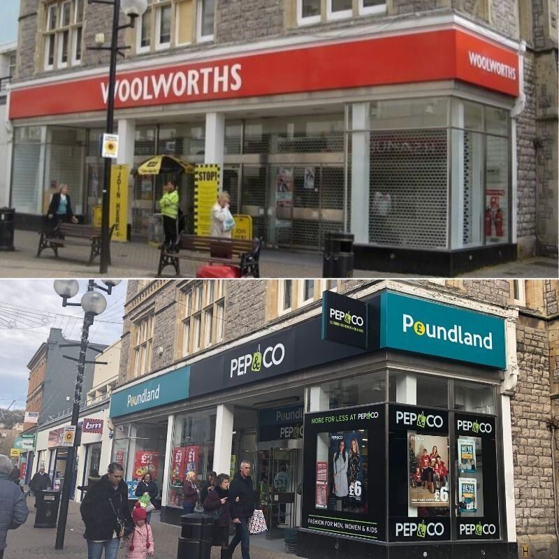 Weston-super–Mare's Woolworths closed in 2008, and is now home to Poundland.