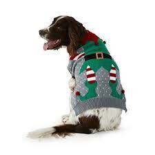 Christmas Tails Elf Dog Sweater Grey, Pets at Home, £12.00