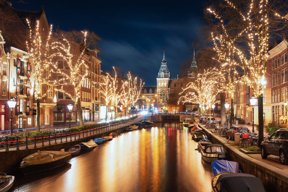 Amsterdam, The Netherlands, December 26, 2017: The Spiegelgracht in the old town of Amsterdam