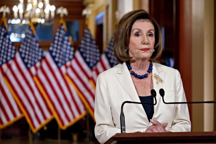 U.S. House Speaker Nancy Pelosi, a Democrat from California, makes a statement on the impeachment inquiry into U.S. President Donald Trump's dealings with Ukraine on Thursday in Washington, D.C.