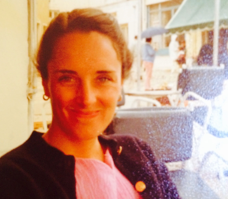 Suzanne Matthews at a cafe in Athens, Greece, in 1981.