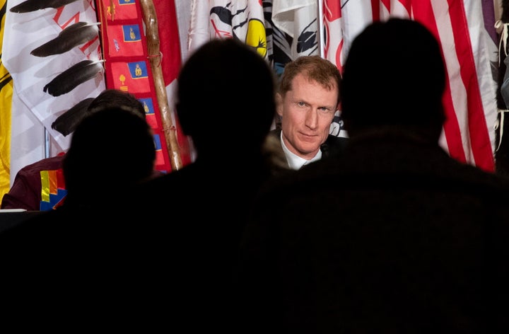 Indigenous Services Minister Marc Miller listens to chiefs as they line up to speak during a session at the AFN Special Chiefs Assembly in Ottawa on Dec. 3, 2019.