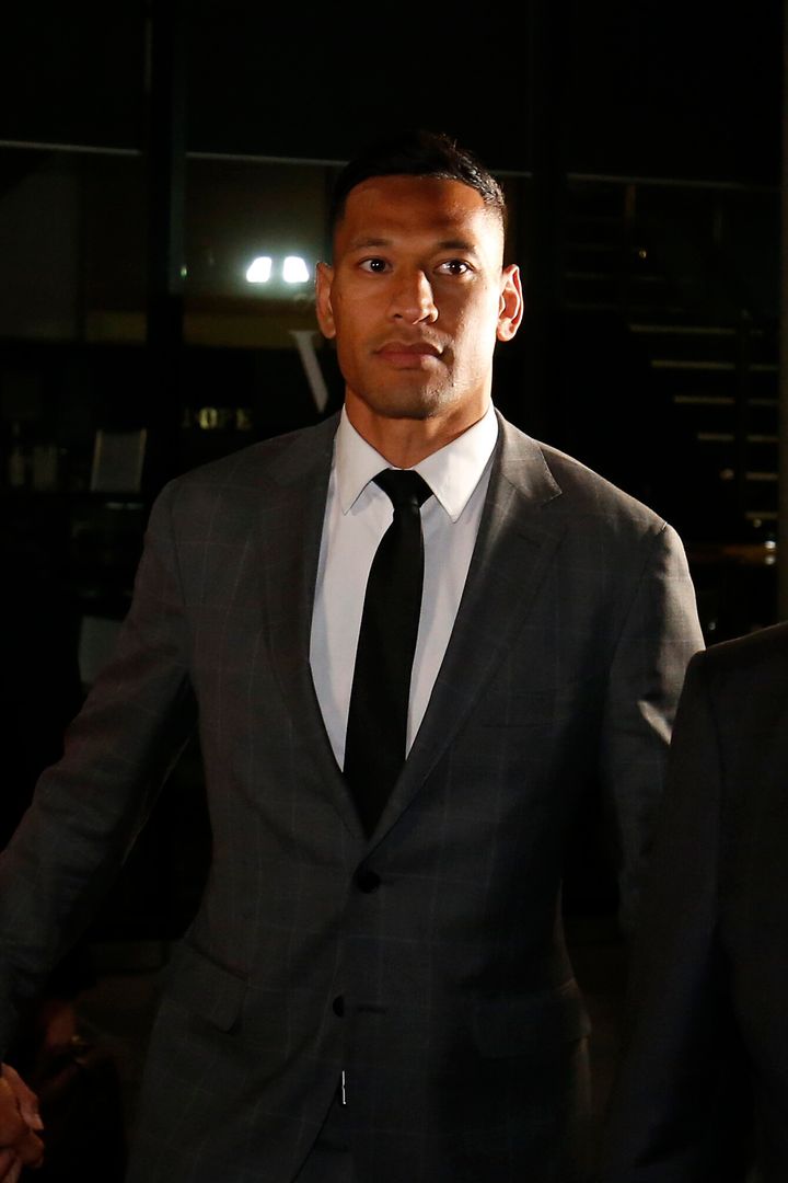 Israel Folau (pictured) and Rugby Australia reached a settlement this week.