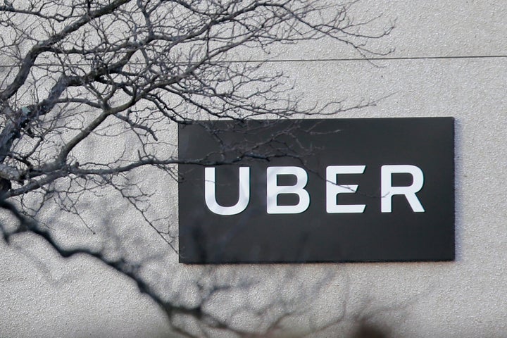 An Uber office is seen in Secaucus, N.J., Friday, Nov. 15, 2019. (AP Photo/Seth Wenig)