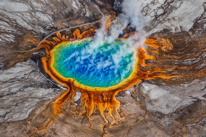 Grand Prismatic Spring in Wyoming's Yellowstone National Park.
