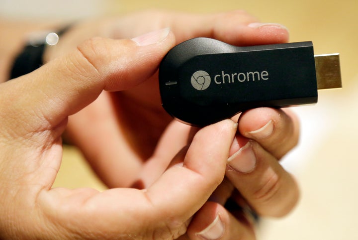 This July 24, 2013 file photo shows the Google Chromecast device in San Francisco.