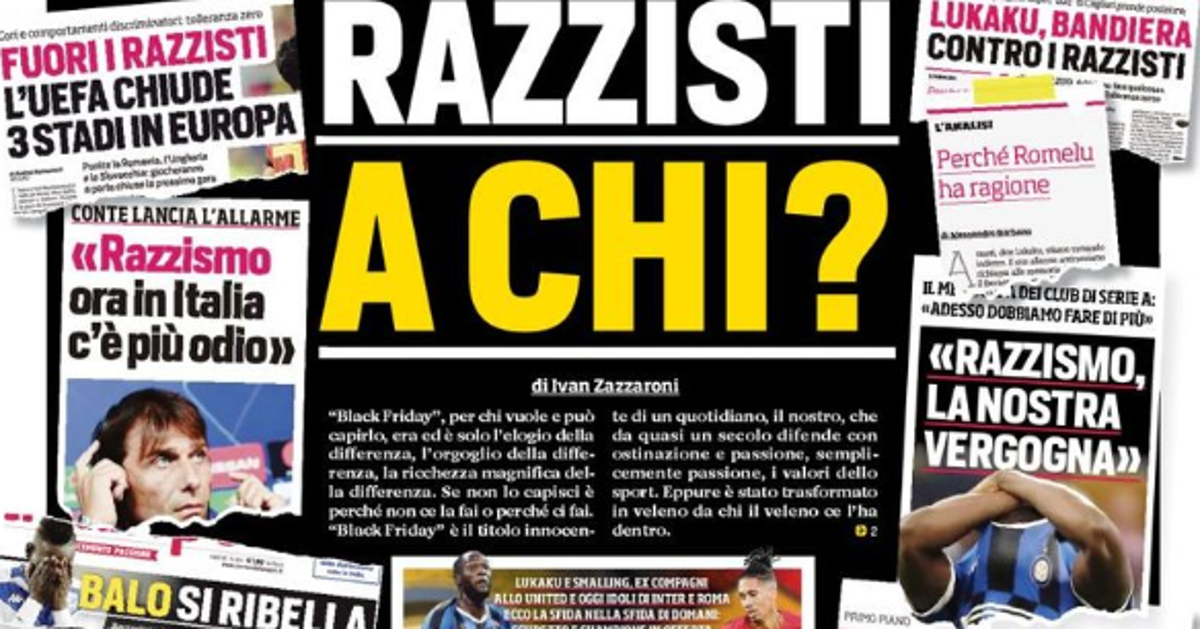 Razzisti A Chi Il Corriere Dello Sport Risponde Alle Polemiche Dopo Il Discusso Titolo Black Friday L Huffpost