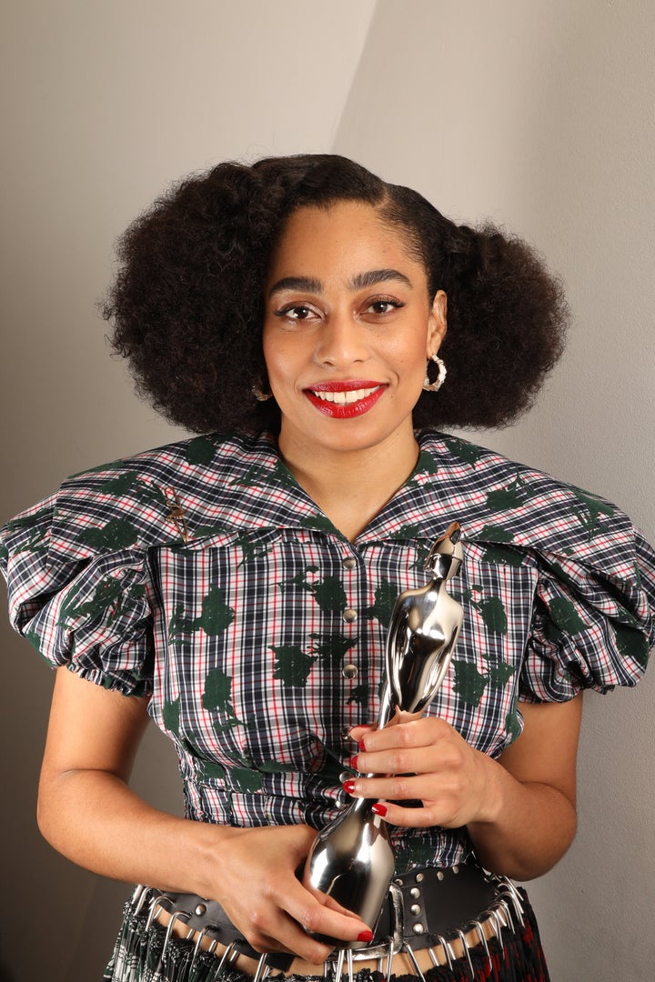 Celeste poses with her Brit Award