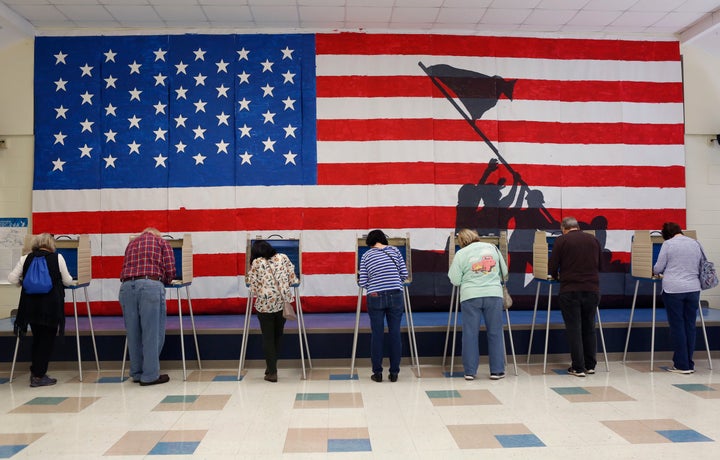 Voters cast their ballots at Robious Elementary School Tuesday, November 5, 2019 in Chesterfield County, Va.