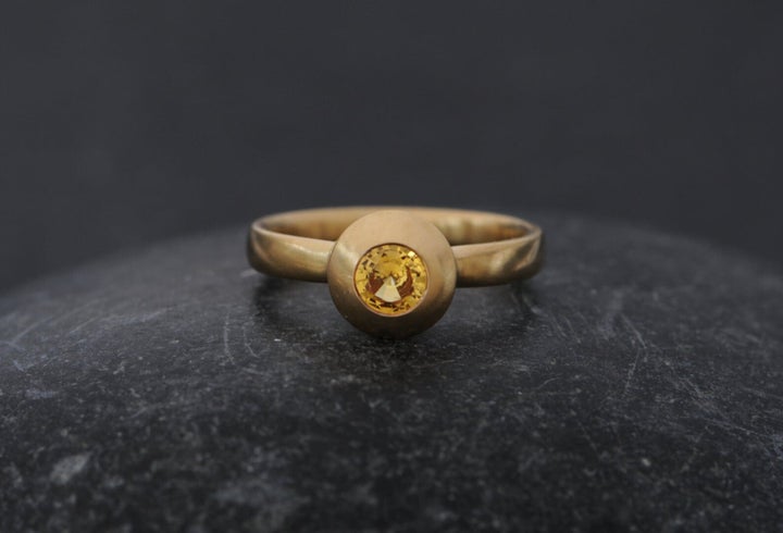 Yellow Sapphire 18k Gold Engagement Ring, Etsy