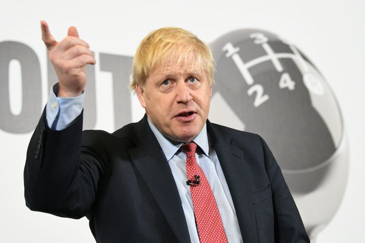Prime Minister Boris Johnson speaks during a visit to the Kent Event Centre, Maidstone, while on the election campaign trail.
