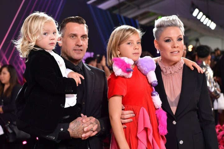 Carey Hart, Pink, Jameson Hart and Willow Hart in November.