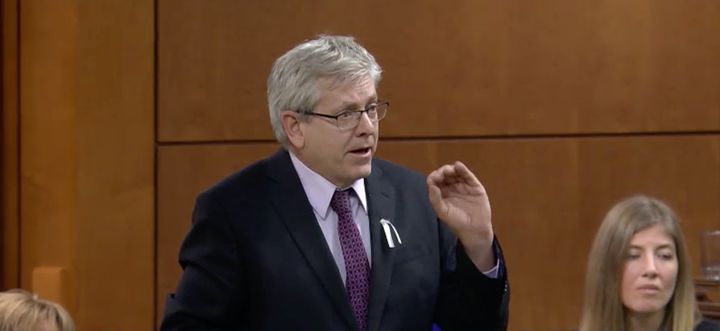 NDP MP Charlie Angus speaks in the House of Commons on Dec. 6, 2019.