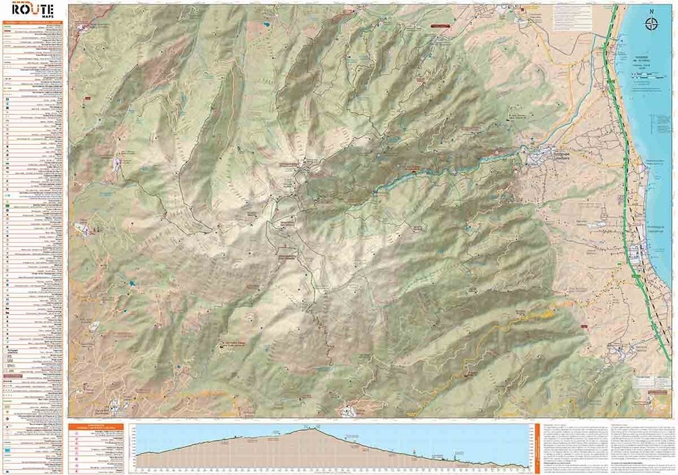 Πεζοπορικός χάρτης του Ολύμπου από τη ROUTE maps.