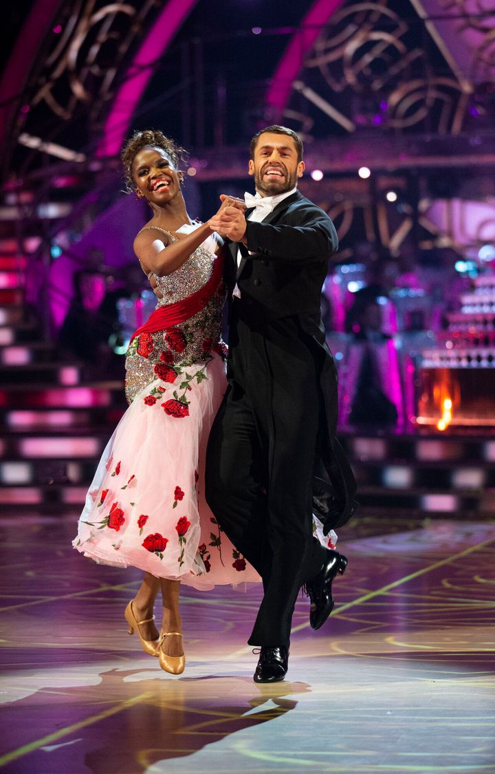 Kelvin Fletcher and Oti Mabuse perform the Quickstep