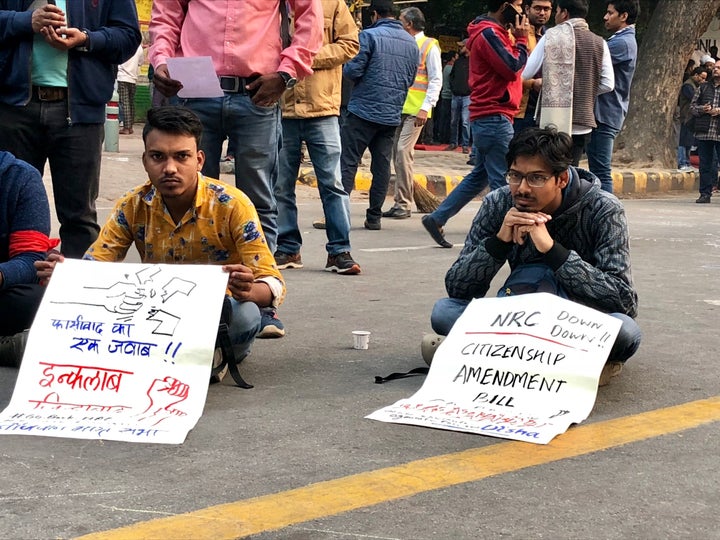 Protest against the Citizen Amendment Bill in New Delhi on 7 December, 2019. 