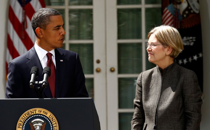 President Barack Obama announces Elizabeth Warren as a special adviser to lead the creation of the Consumer Financial Protection Bureau in the Rose Garden on Sept. 17, 2010.